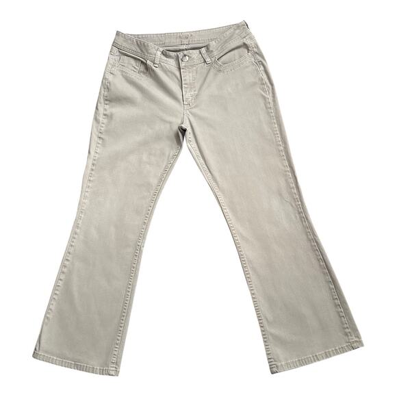 RIDERS by Lee Womens Petite Size 14P Beige Tan Boot Cut Denim Jeans 28" Inseam - Picture 1 of 6